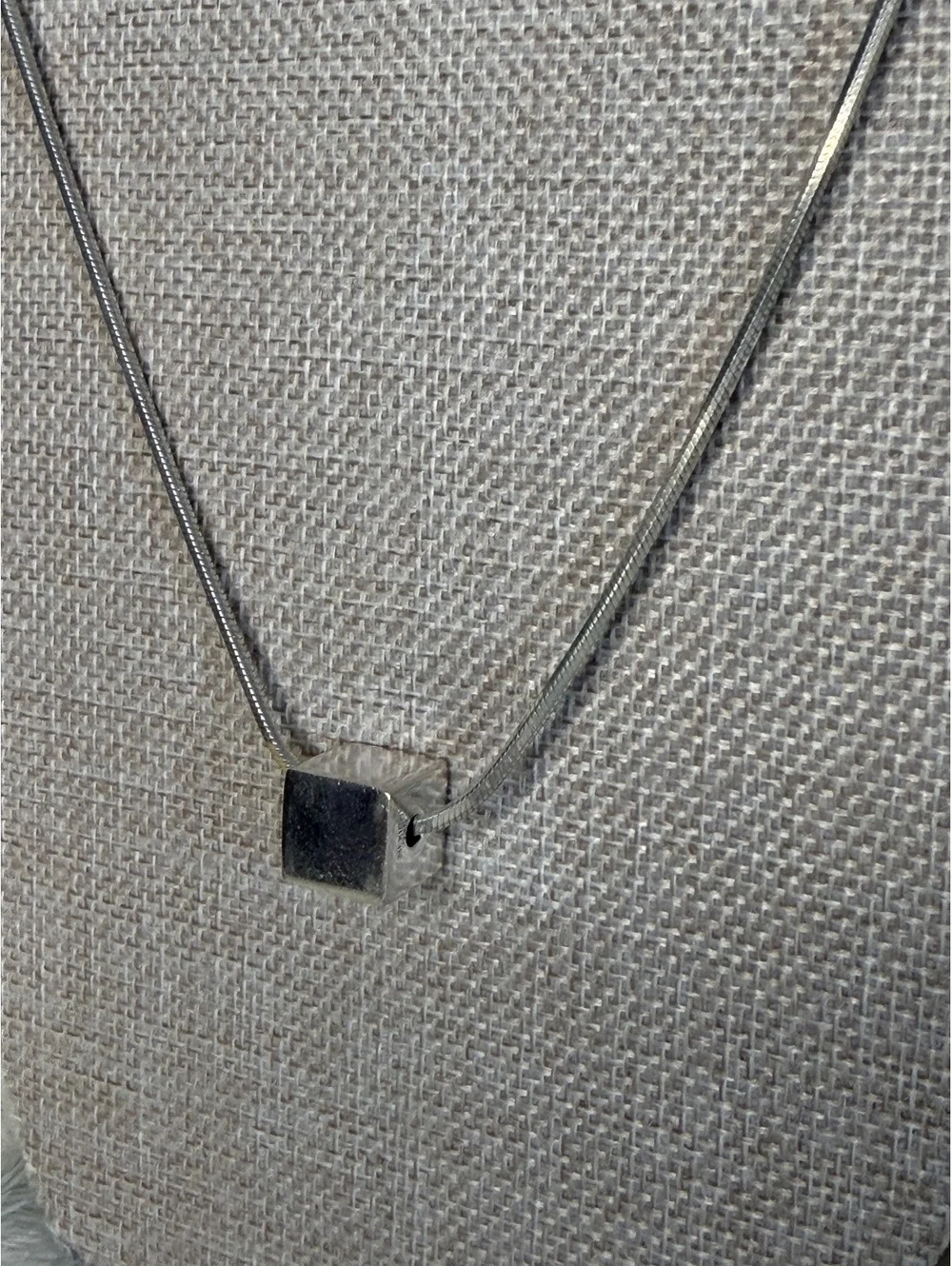 Vintage Silpada Retired S0832 Sterling Silver .925 Square Cube Slide Charm